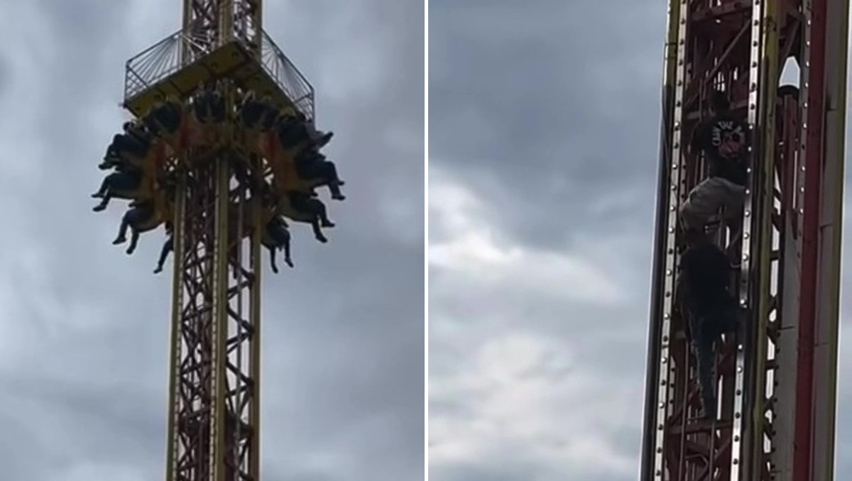 Varias personas quedaron atrapadas en un juego mecánico en la Feria de Chalco. | Foto: Redes sociales