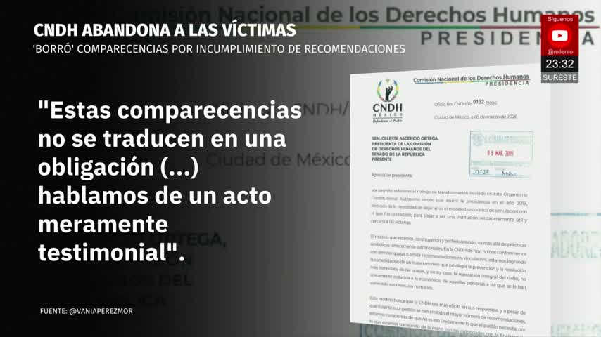CNDH cancela comparecencias de funcionarios acusados de ignorar recomendaciones