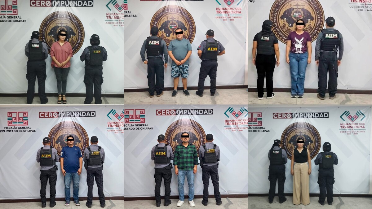 Los detenidos son Luis Manuel 'N', Lydia Isabel 'N', Rosario Esmeralda, 'N' Rodrigo 'N', Cleofas 'N' y Nelly 'N'. | Especial