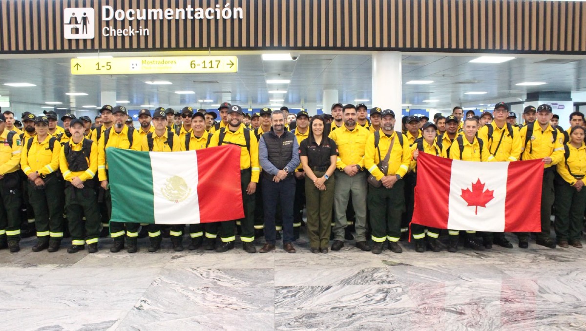 México envía 104 combatientes en apoyo por incendios forestales en Canadá. | Especial