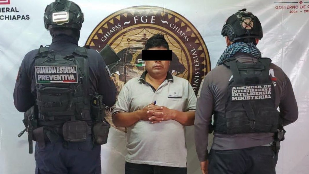 Octavio 'N' es tío de la víctima y quien cometió abuso sexual infantil en la comunidad El Naranjo, municipio de Sabanilla. | Foto: SSP Chiapas