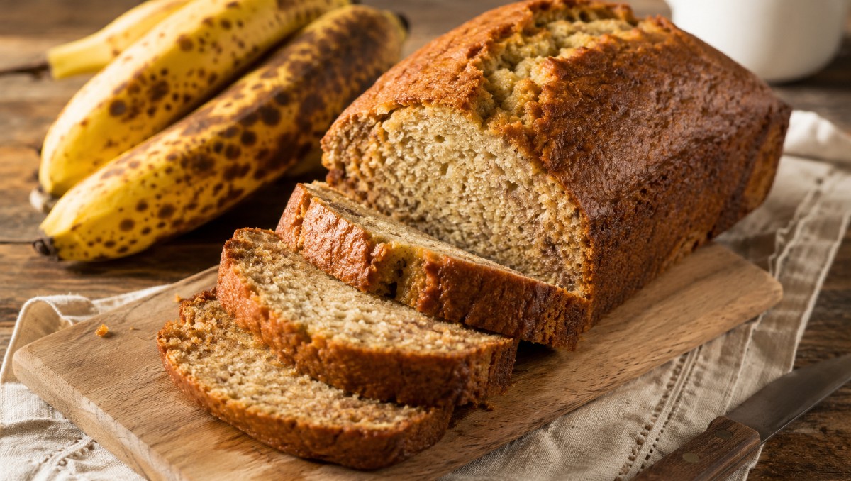 Pan de plátano fácil para aprovechar plátanos maduros