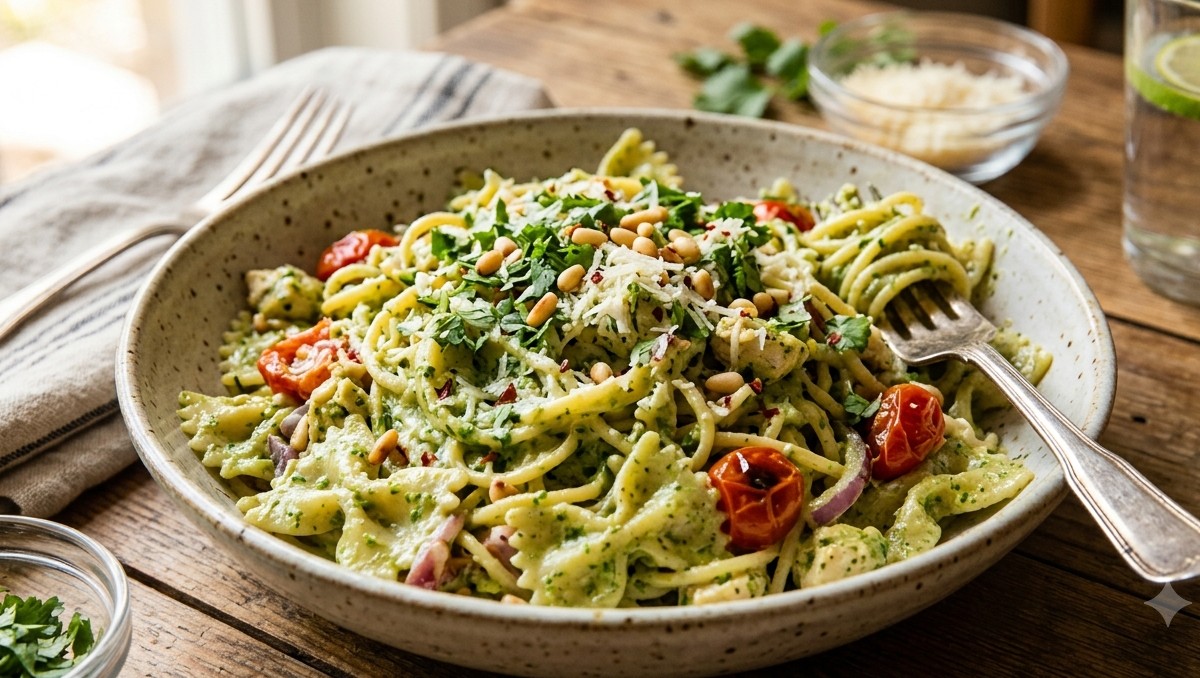 Prepara una pasta rápida y deliciosa al cilantro | IA DISCOVER