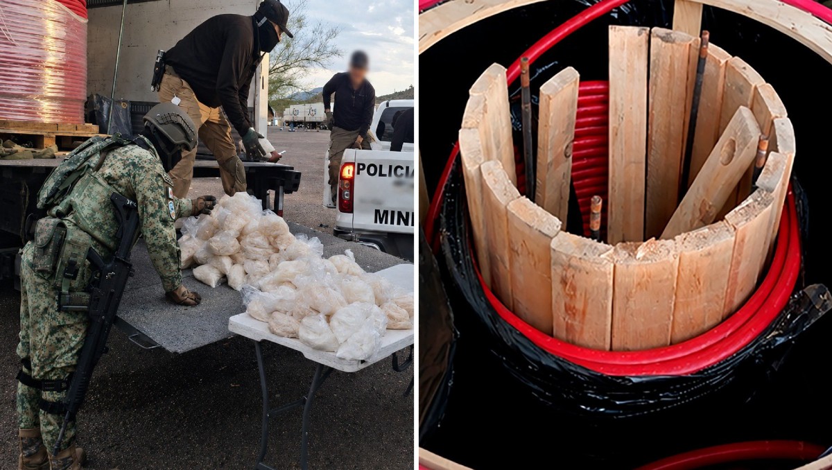 Autoridades localizaron 200 kilos de metanfetamina oculta en un camión en Sonora. | Foto: Gabinete de Seguridad