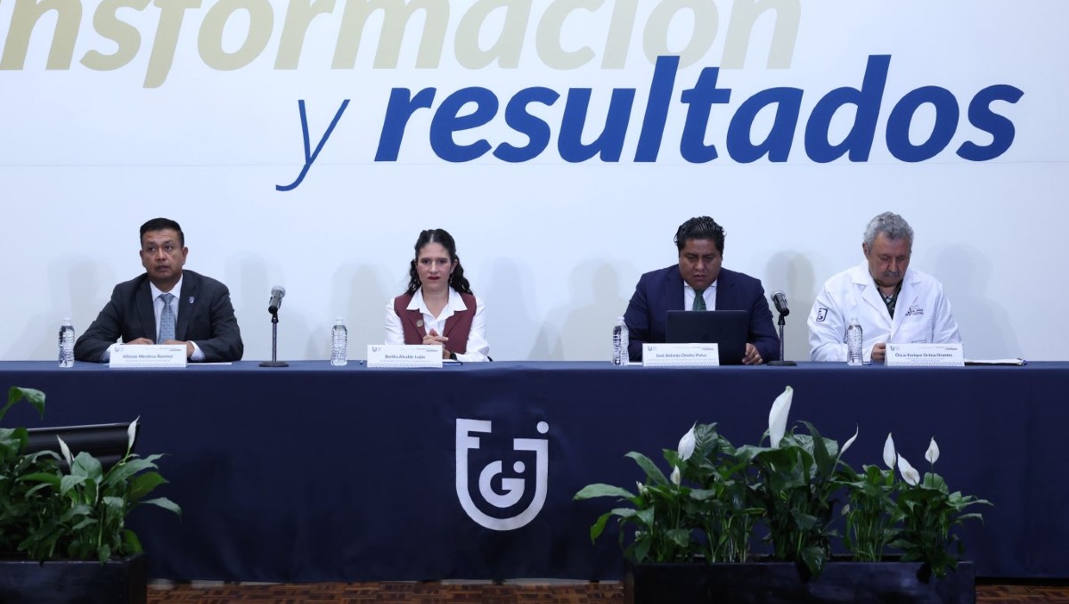 La fiscal capitalina Bertha Alcalde durante su informe de resultados. | Foto: @FiscaliaCDMX