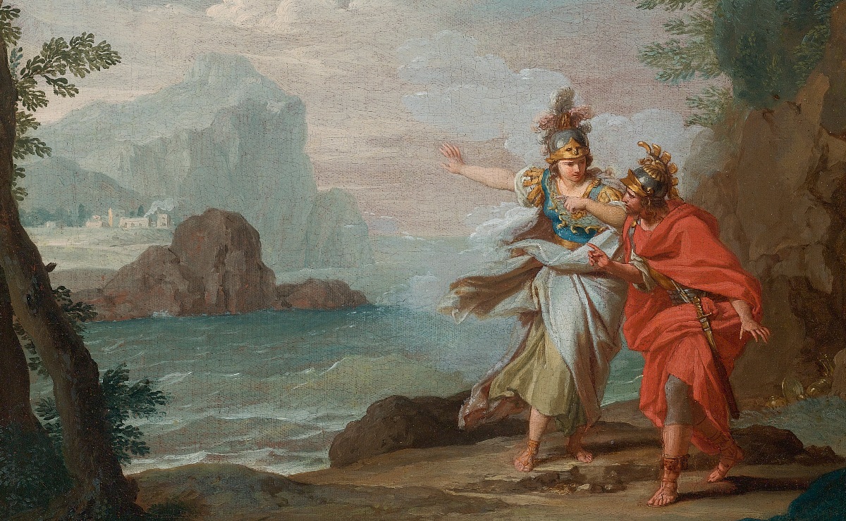 ‘Atenea apareciéndose a Odiseo para revelarle la isla de Ítaca’, de Giuseppe Bottani. (Wikimedia Commons)