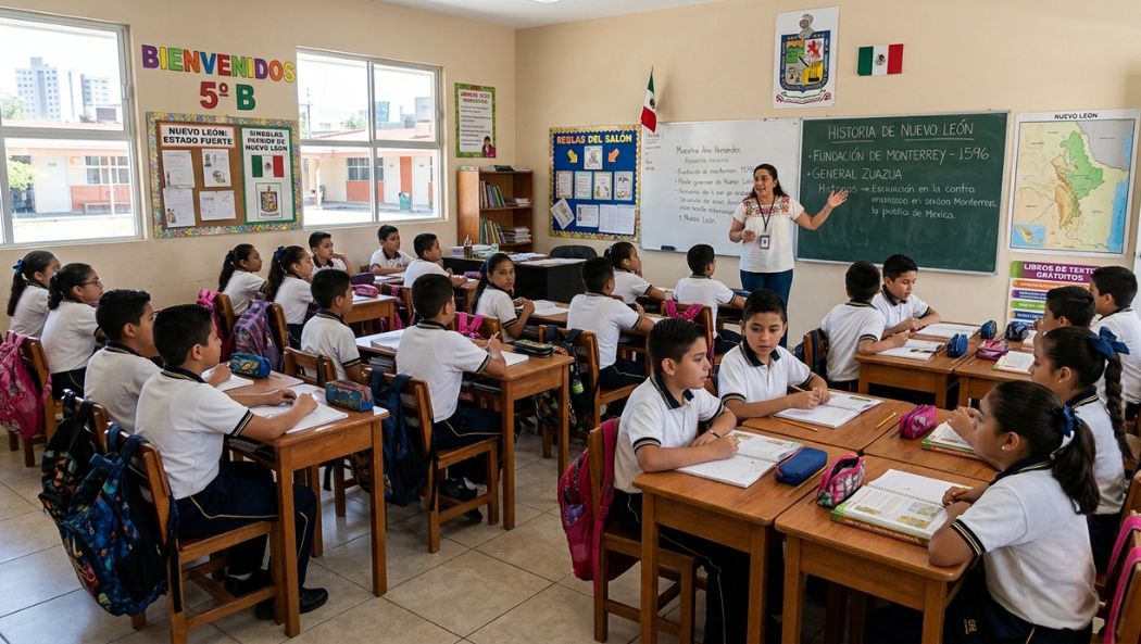 Este ciclo escolar el calendario escolar de Nuevo León coincidirá con el de la SEP |  Imagen generada con IA