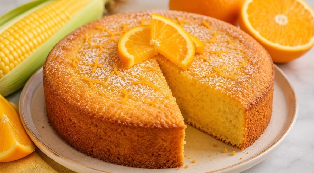 ¿Cuál es la receta para hacer pastel de elote con naranja? | IA