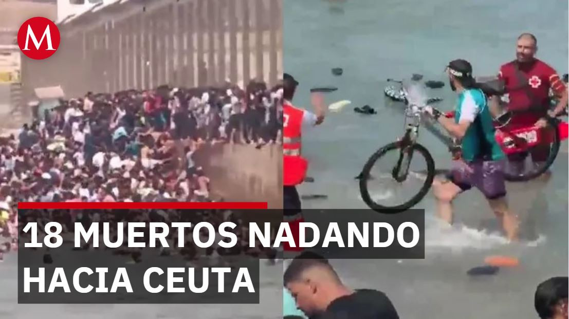 Entrada masiva de migrantes en Ceuta: mil cruzan frontera y 18 fallecen