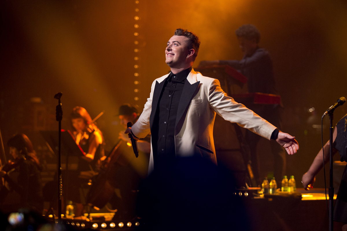 Sam Smith en el Teatro Apollo de Nueva York, el 17 de junio de 2014.