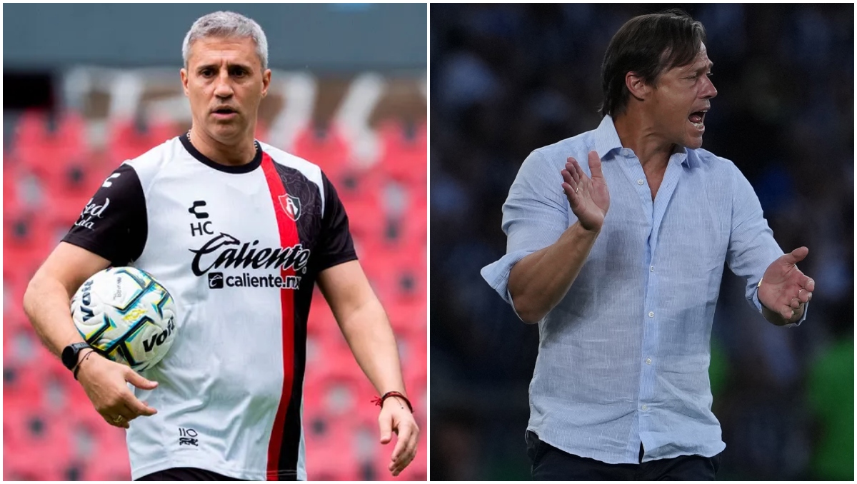 El reencuentro de Hernán Crespo y Matías Almeyda tras su paso por River Plate (X @Atlas / Imago7)