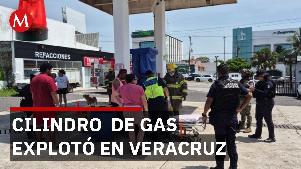 Cilindro de gas en mal estado explota durante recarga en Veracruz