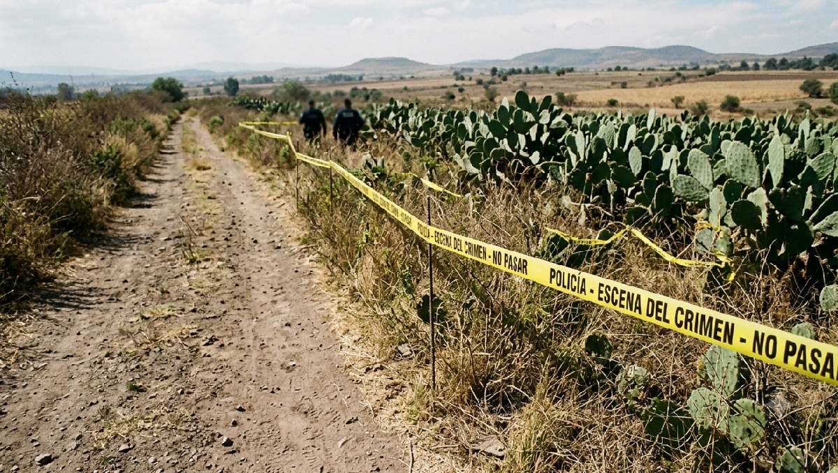 El cuerpo fue hallado en el camino Avenida Hidalgo, junto a una nopalera. | Foto: Generada con IA