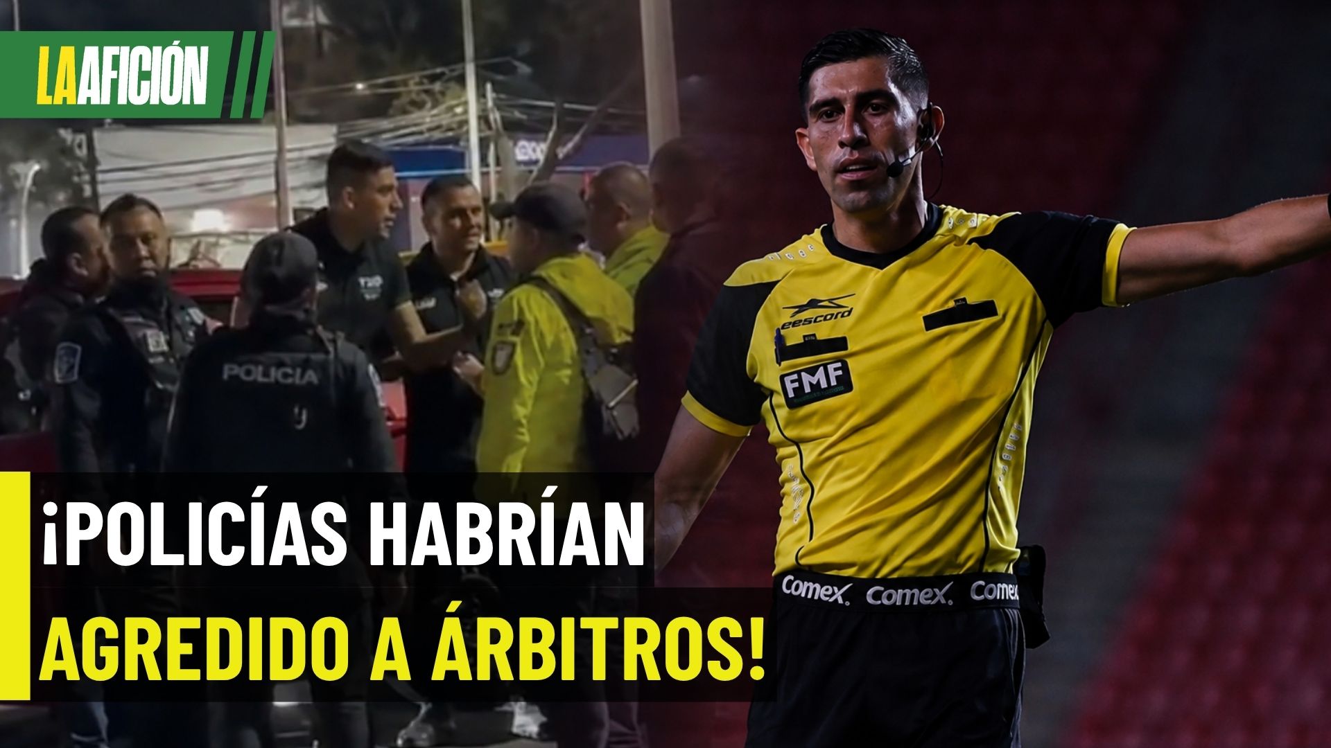 ¡Escándalo! Árbitros habrían sido agredidos por policías de tránsito