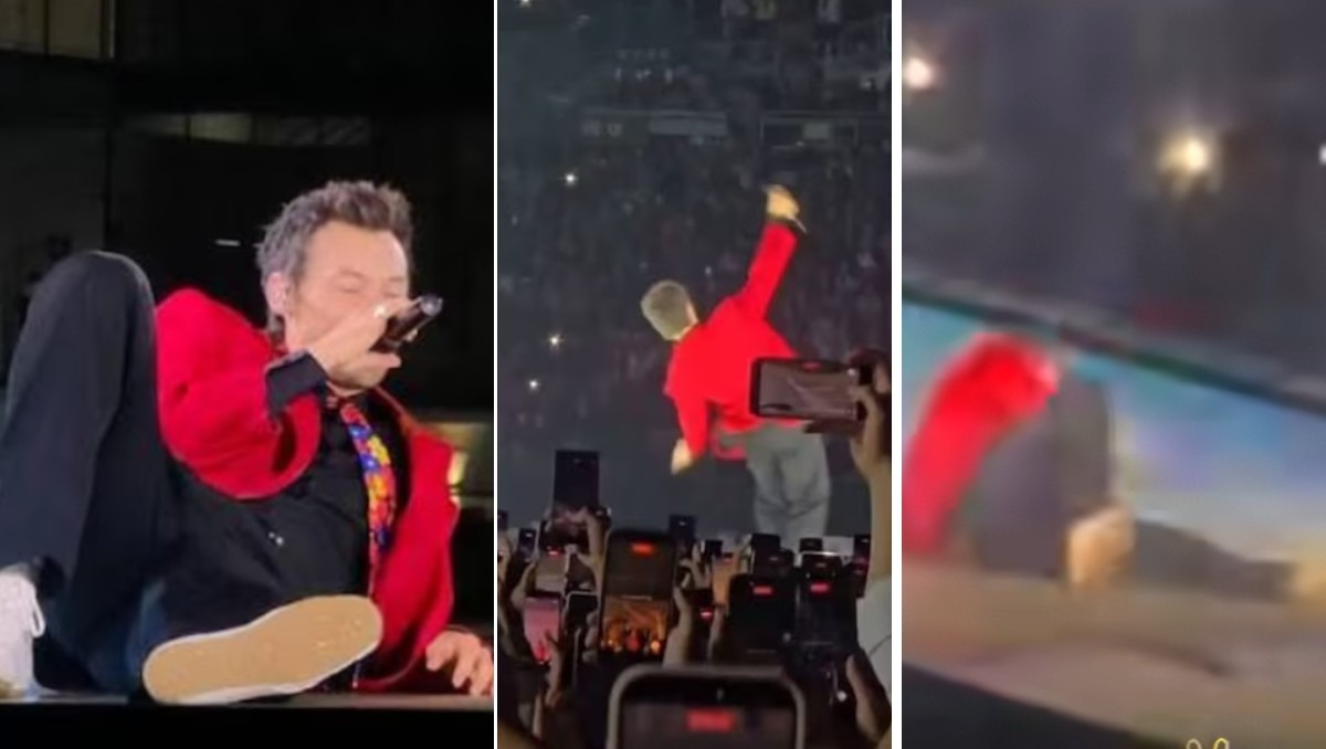 Harry Styles sufre FUERTE caída en concierto; ¿Cómo está?