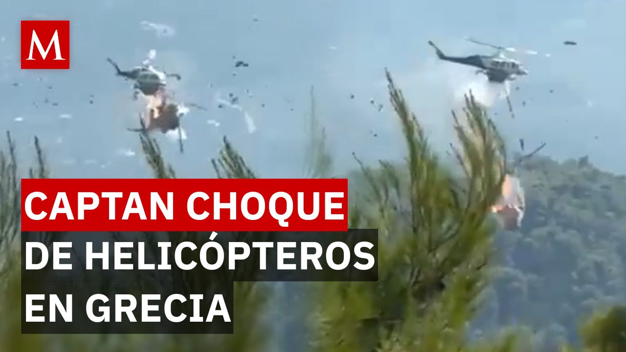 Luto en Grecia: graban momento en que colisionan helicópteros en un incendio en Atenas
