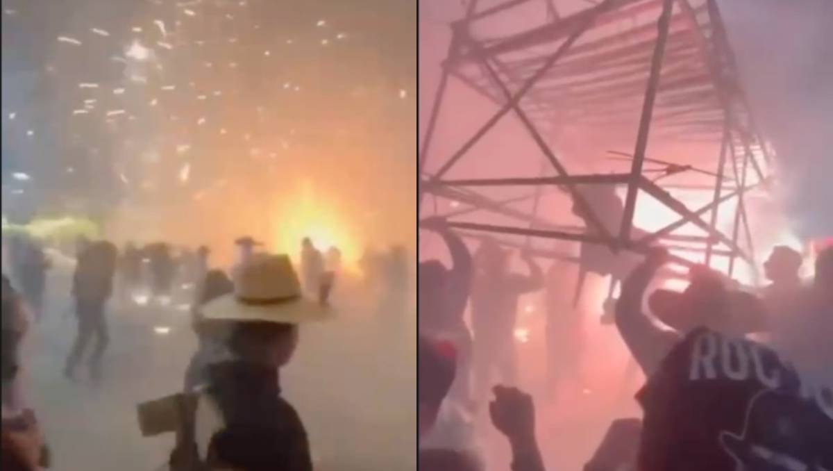 Torito de pirotecnia deja más de 20 quemados en fiestas de Xico. | Foto: Especial