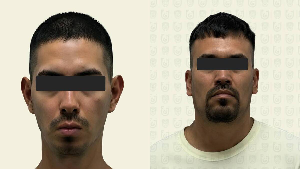 Carlos “N” y Roberto “N”, durante su detención. |Foto: Especial
