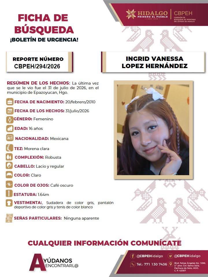 Al finalizar el mes de julio desaparecieron, dos mujeres, una de ellas menor de edad y un adolescente. (CBPEH)