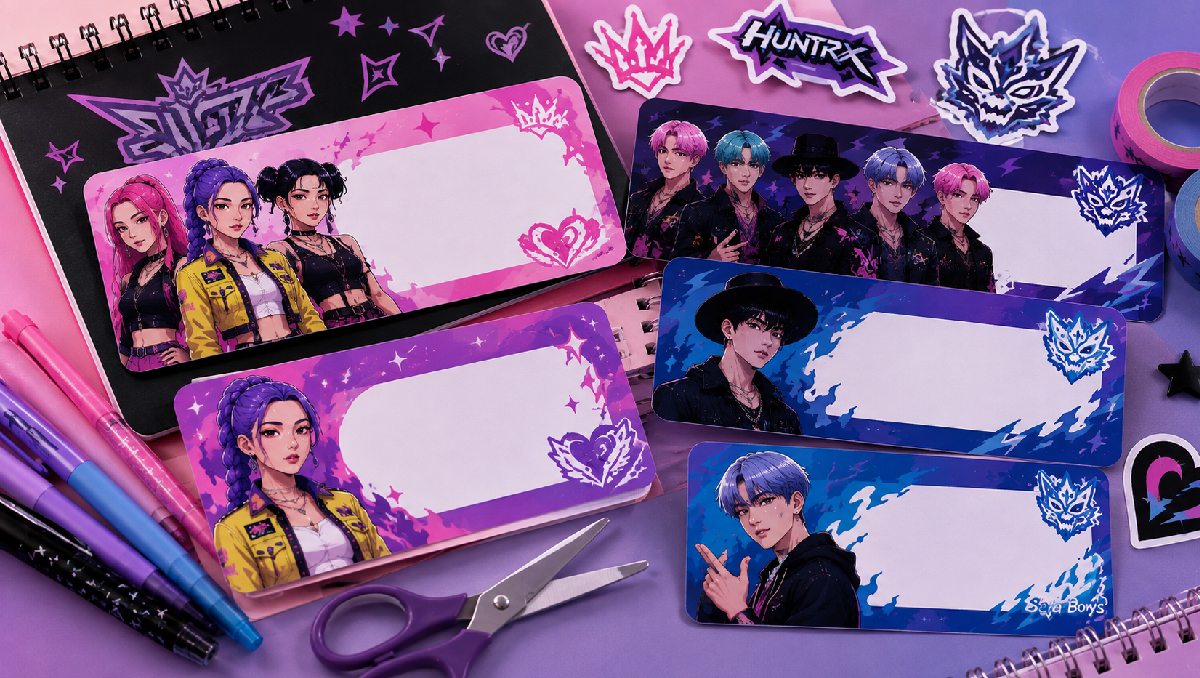 Etiquetas para cuadernos de 'Las Guerreras K-pop' | IA M2