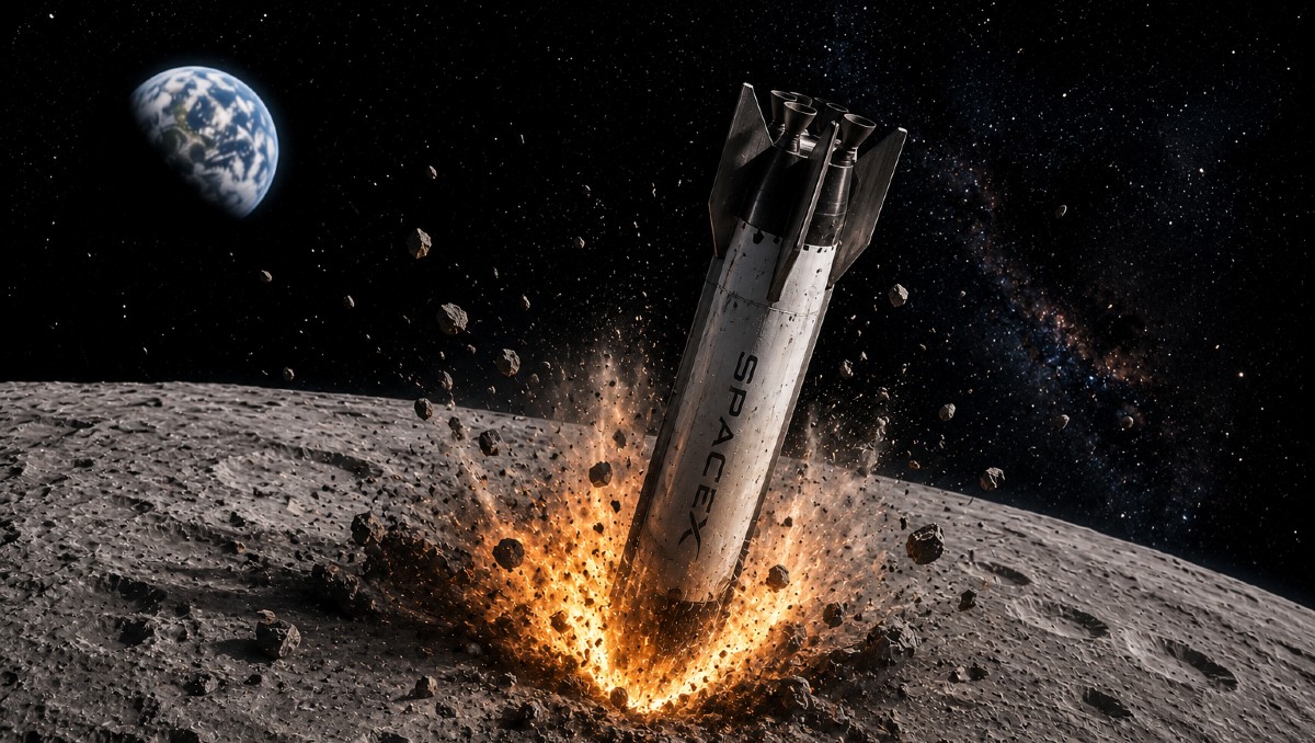 Fase superior del cohete Falcon 9 impactará contra la Luna (IA)