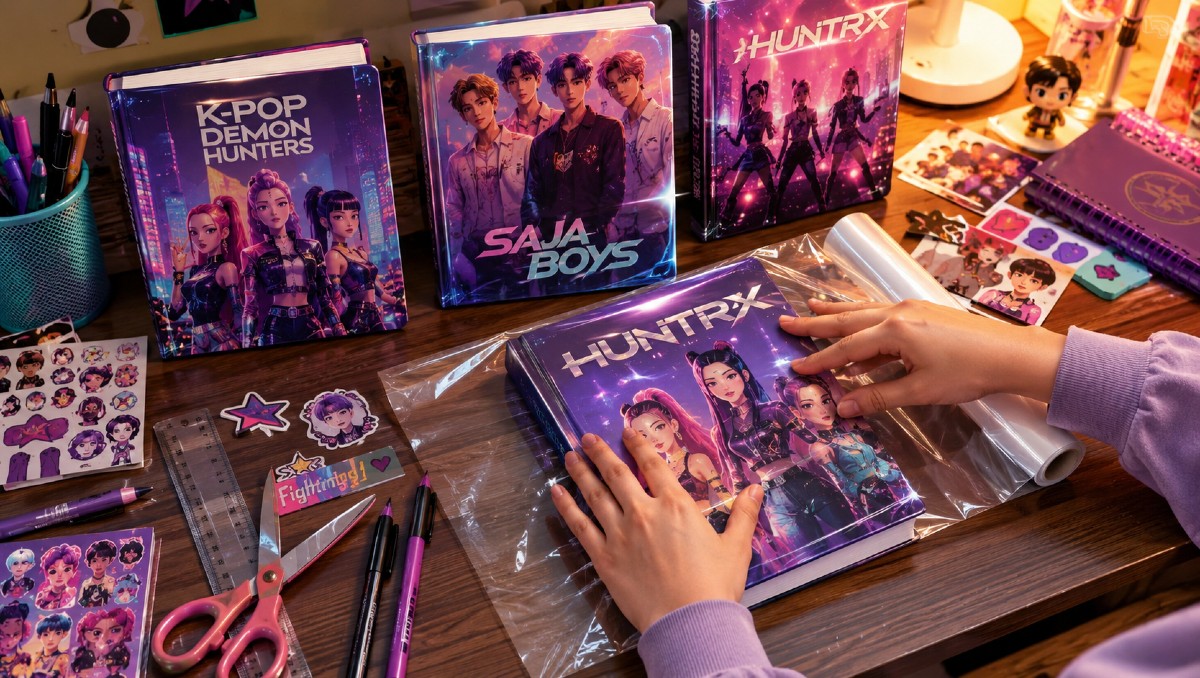 Forra tus libros con temática de K-Pop Demon Hunters: paso a paso | IA DISCOVER