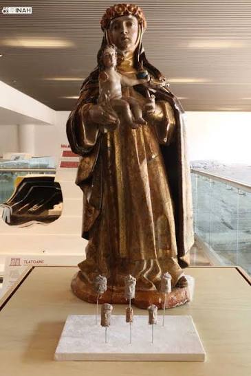 El robo ocurrió cuando un grupo de personas sustrajo seis imágenes religiosas coloniales pertenecientes al retablo de la capilla.(INAH)