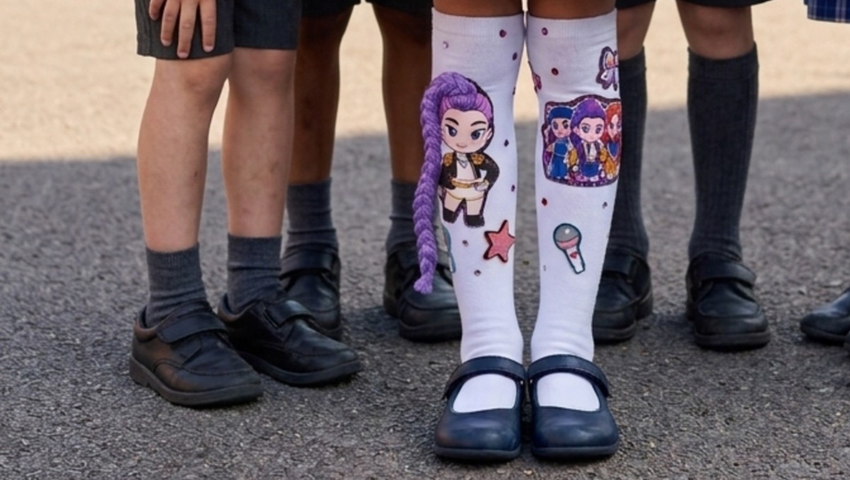 Calcetas rojas de Las Guerreras K-Pop (RS)