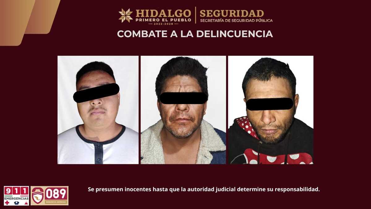 Los tres detenidos son investigados por su posible participación en actividades delictivas relacionadas con el narcomenudeo. (SSPH)
