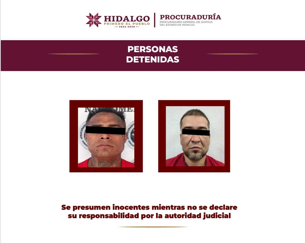 Ambos detenidos quedaron a disposición del Ministerio Público, que continuará con la integración de las investigaciones. (Cortesía: SSPH)