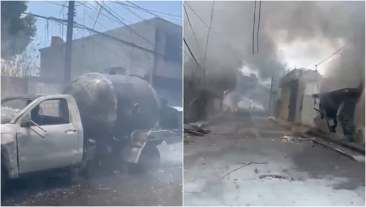 La explosión de la pipa de gas ocurrió sobre la vía pública. | Especial