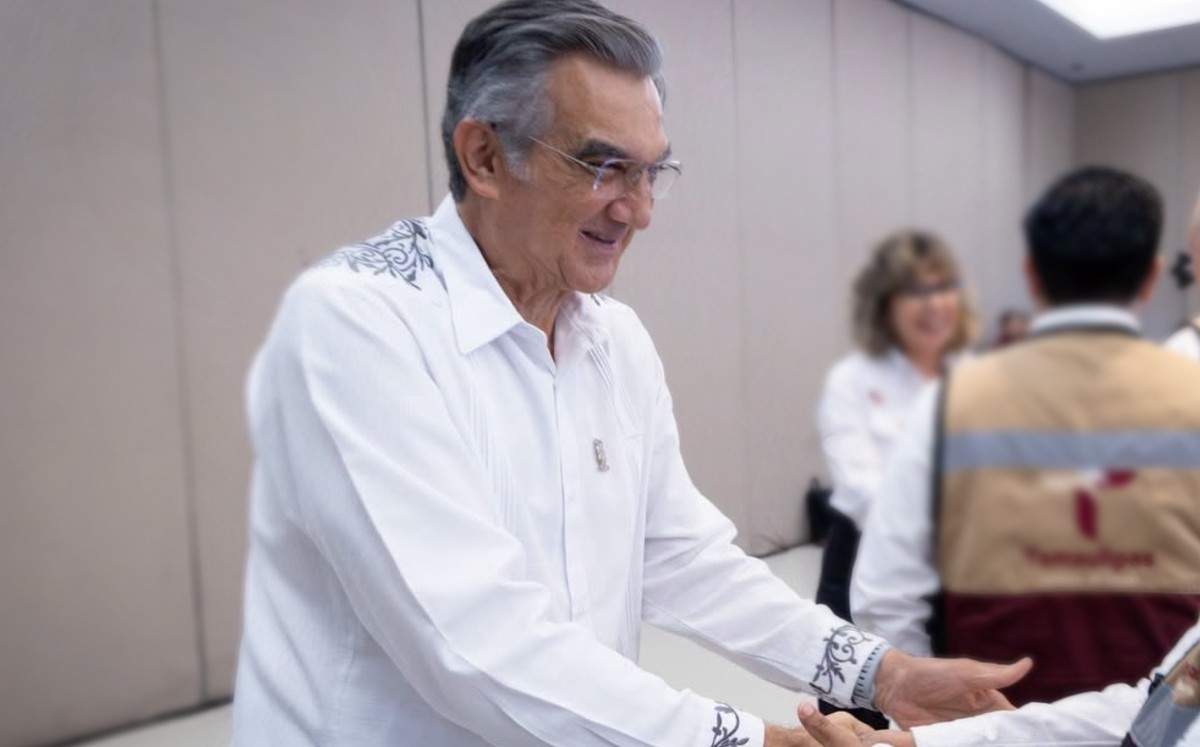 El mandatario estatal sostuvo con el gobernador una reunión con la estructura de Bienestar Social de Tamaulipas. |CORTESÍA: GOBIERNO DEL ESTADO