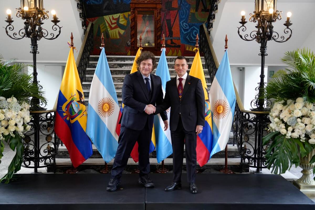 El nombramiento se da durante la visita oficial de Milei a la ciudad de Quito, recibido por su homólogo Daniel Noboa. | Foto: X