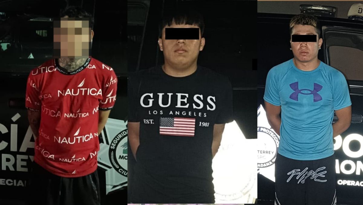 Saúl, de 23 años; Erik, de 18, y Abimael, de 17 fueron detenidos tras la riña. Foto: Especial