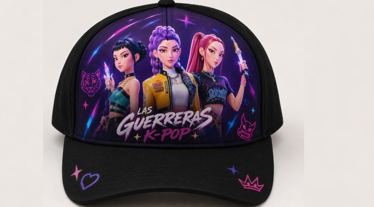 Diseños para hacer gorras de 'Las Guerreras K-pop'. | IA