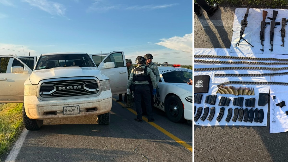 Elementos federales detuvieron a una persona con armas y vehículos en Jalisco (Cortesía Secretaría de la Defensa Nacional)