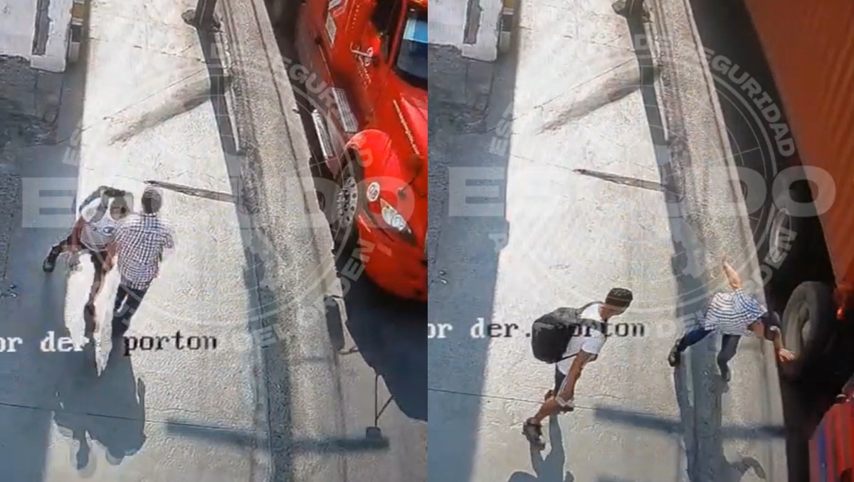 La fuerza con la que empujó el joven de mochila causó que el adulto mayor perdiera el equilibrio. | Especial