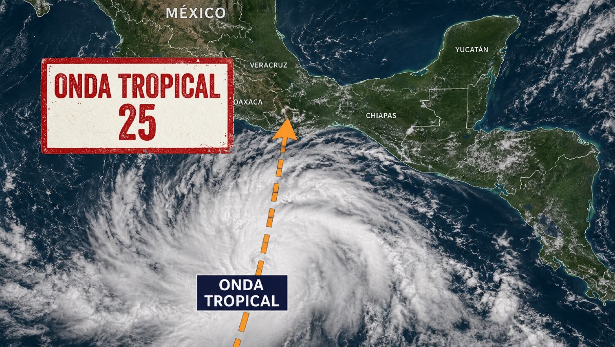 La onda tropical 25 avanza sobre el sureste de México| IA Discover