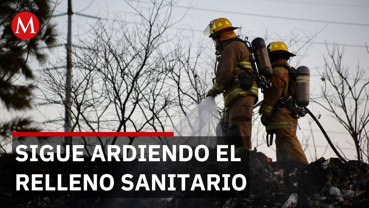 Continúa incendio en relleno sanitario de Hidalgo; humo cubre varias localidades