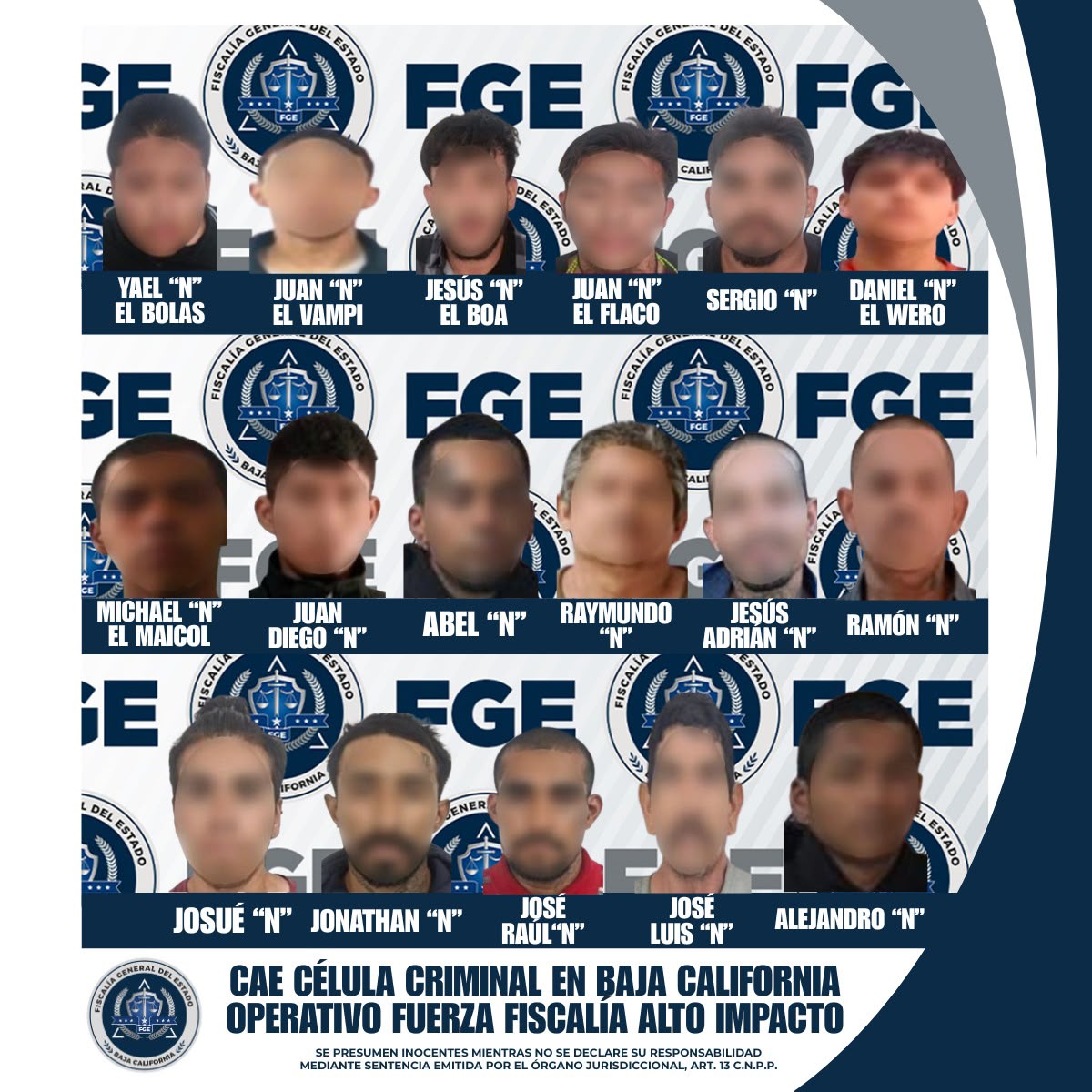 Detienen a presuntos integrantes del CJNG en Tecate ligados a varios crimenes. | Foto: Especial