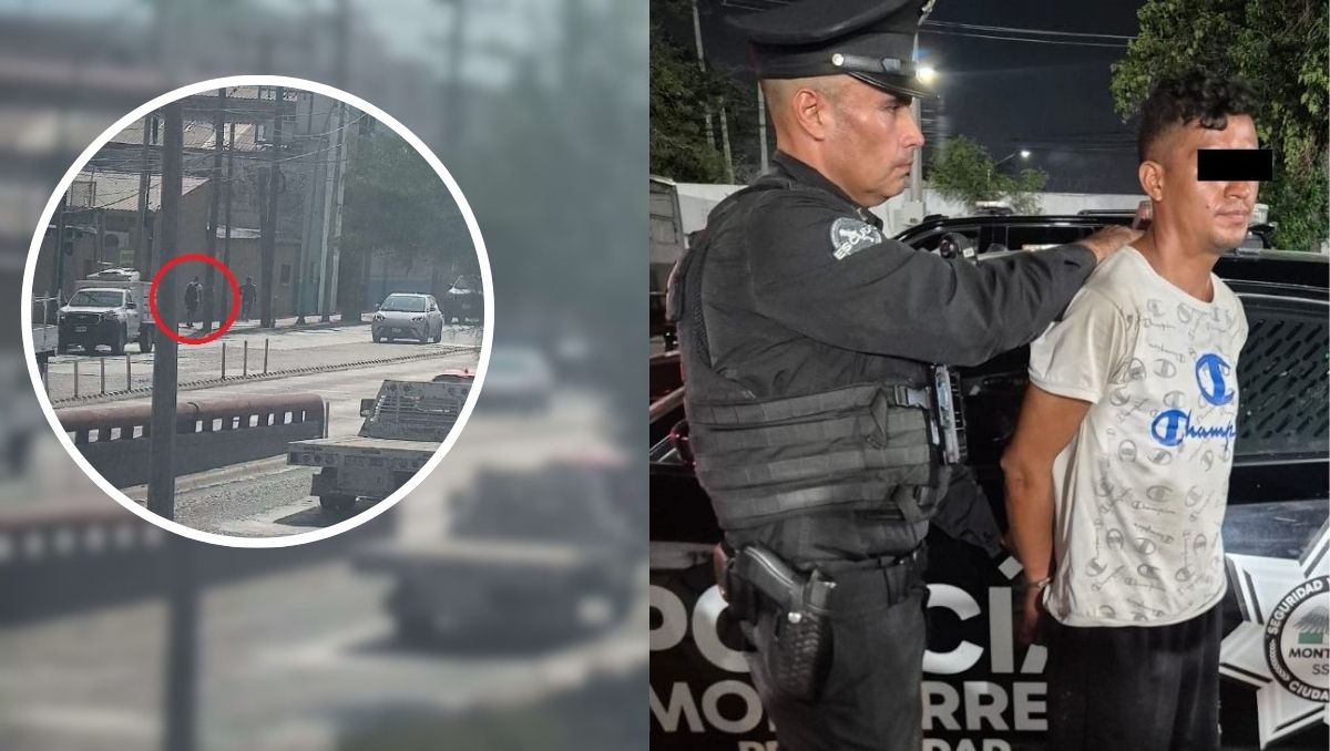 Héctor “N.” fue detenido en el Barrio Antiguo de Monterrey con dosis de hierba verde con características de la mariguana | Especial