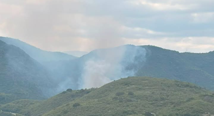 Incendio en Jacala. (Cortesía)