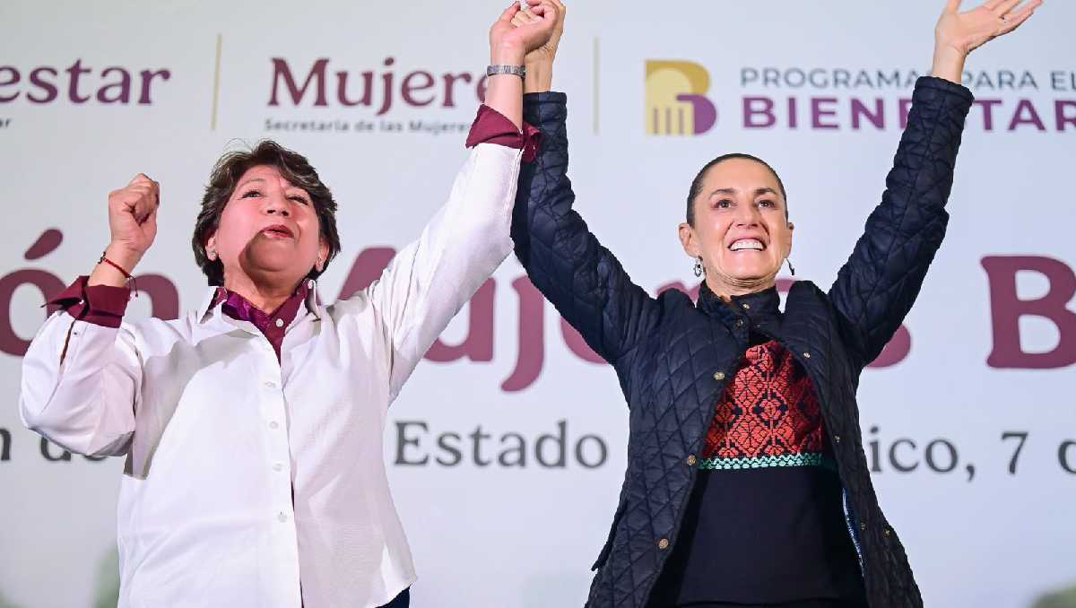 Claudia Sheinbaum y Delfina Gómez impulsan apoyos a mujeres en Edomex. | Foto: Especial