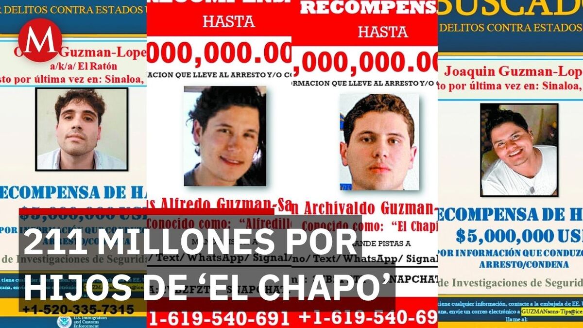 EU incrementa el precio a cabeza de los hijos de 'El Chapo' hasta 211 millones