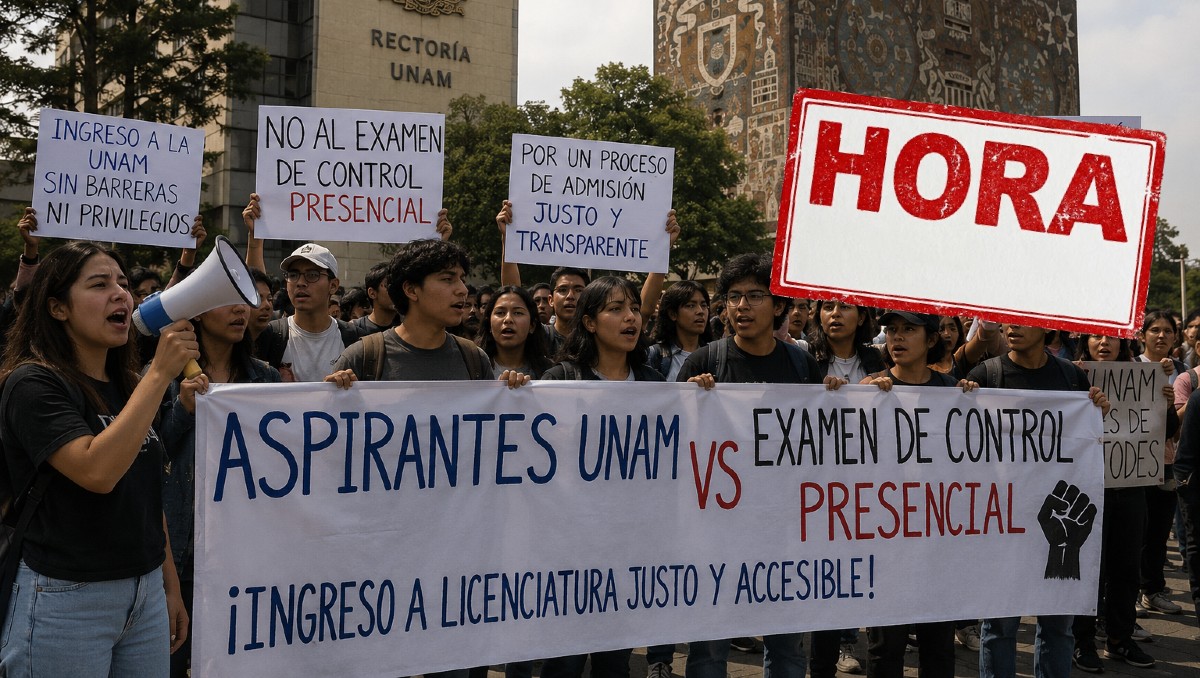Marchan contra examen de control presencial UNAM | IA Discover