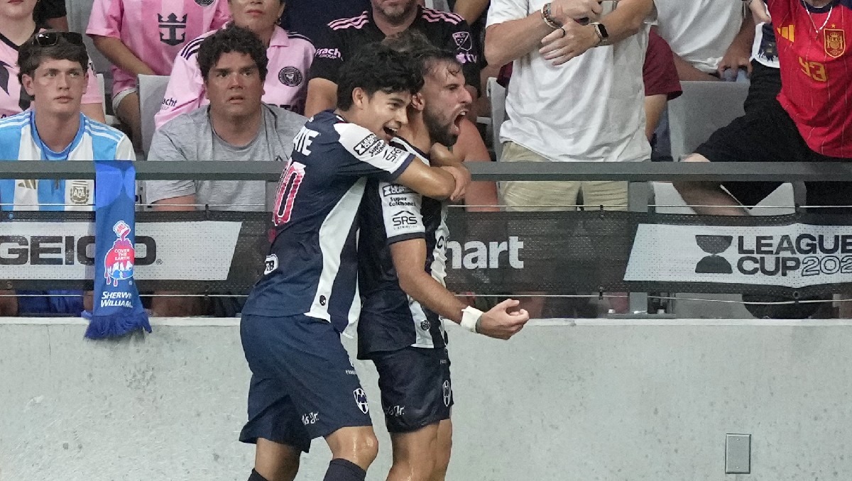 Rayados celebran una anotación durante la Leagues Cup; Monterrey buscará ante Nashville mantener vivas sus posibilidades. (Agencia Reuters)
