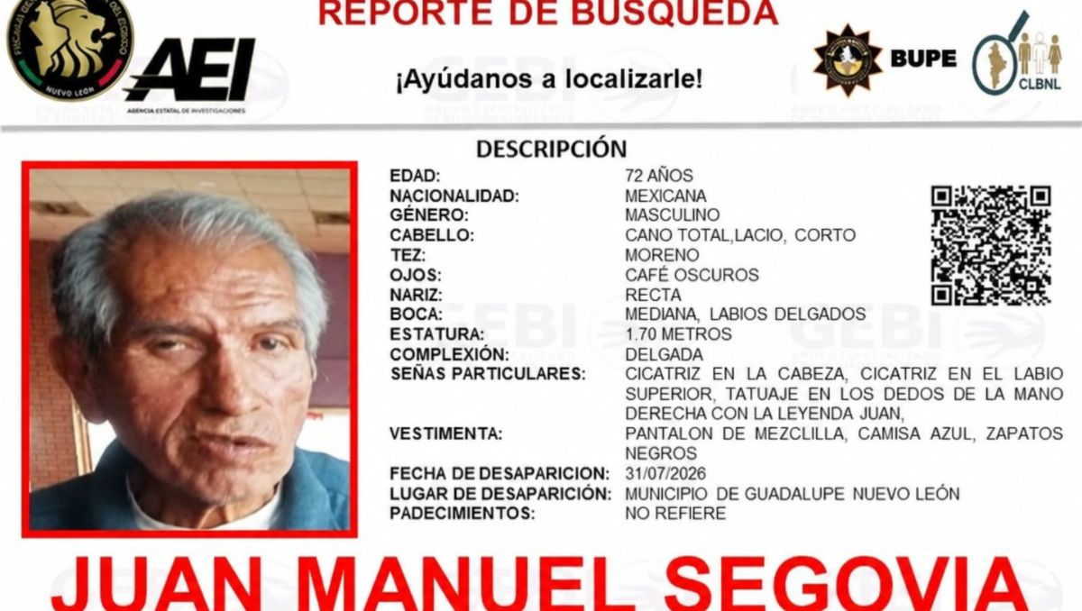 El adulto mayor es de tez morena, cabello cano corto y ojos café oscuro | Especial