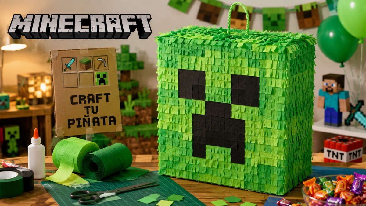 Cómo hacer una piñata de Minecraft con cartón | IA DISCOVER