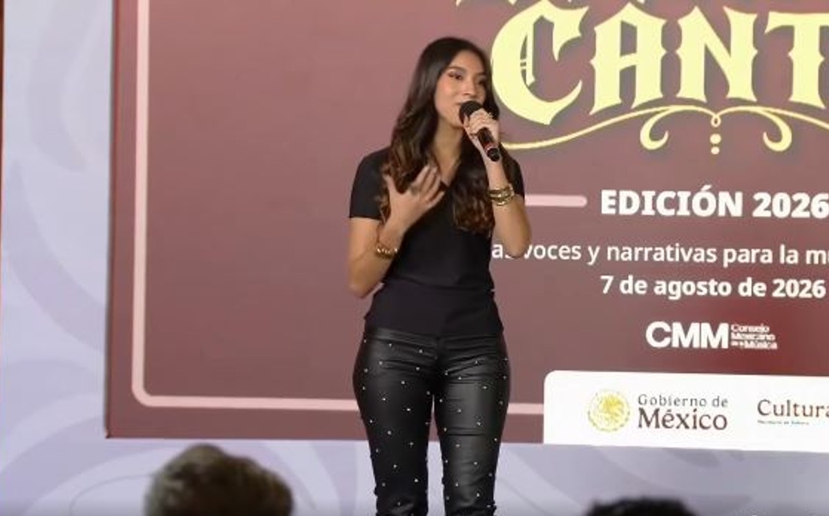 Presentan a Grecia Delgado como semifinalista de México Canta en La Mañanera del Pueblo. | Foto: Redes sociales