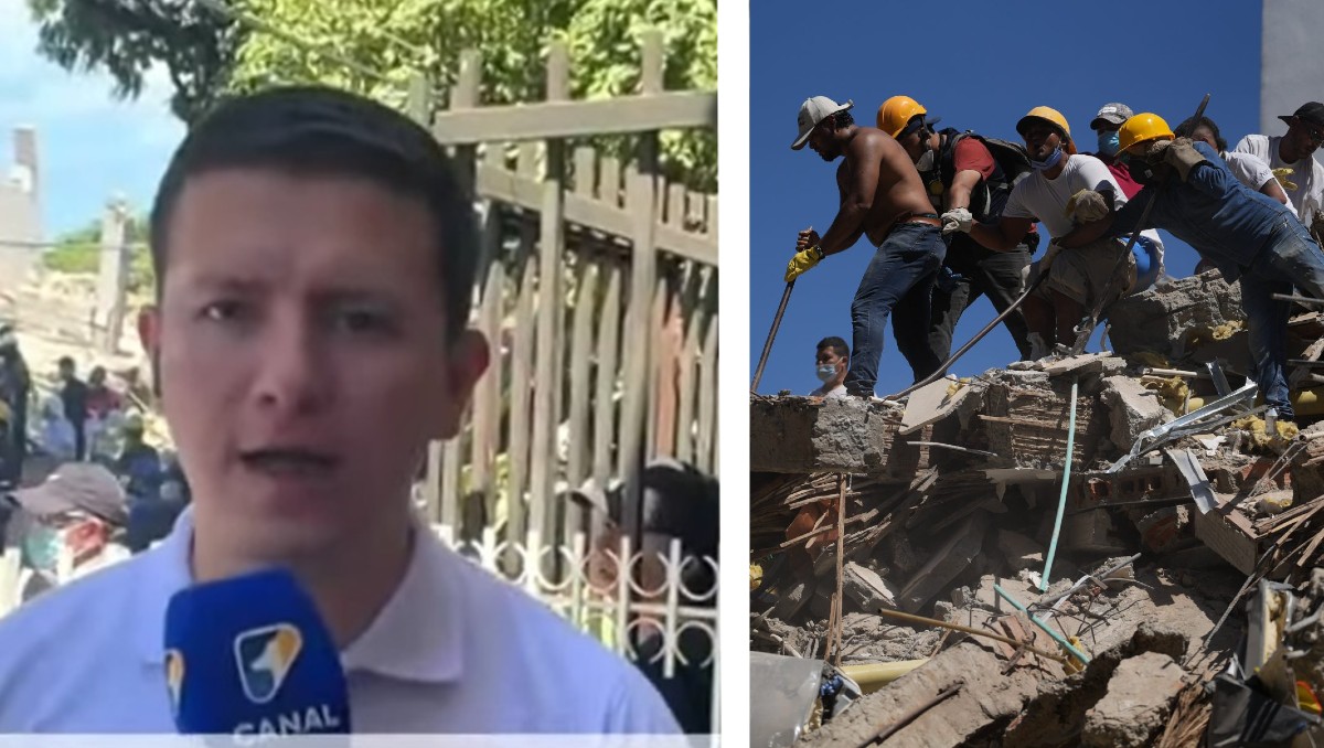 Víctor Tabares, reportero que mostró el panorama en Colombia tras el sismo. | ESPECIAL
